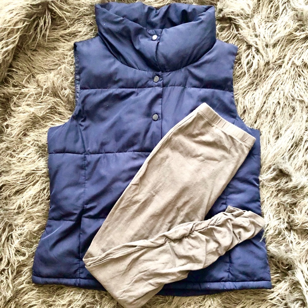 Puffer best and leggings